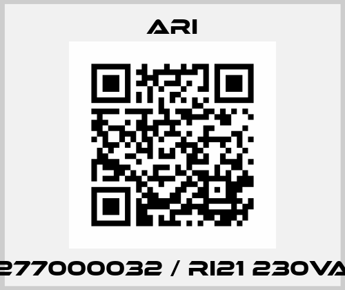 0277000032 / RI21 230VAC Ari Armaturen