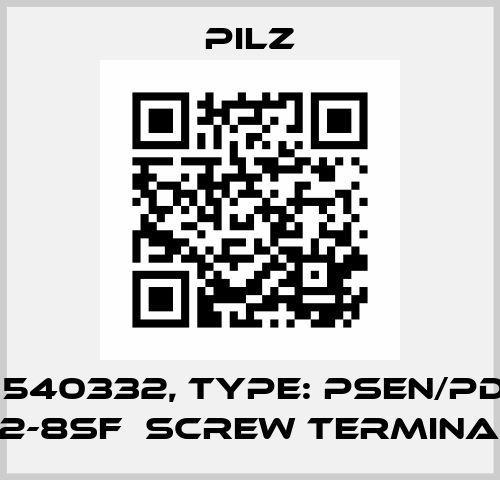 p/n: 540332, Type: PSEN/PDP67 M12-8sf  screw terminals Pilz