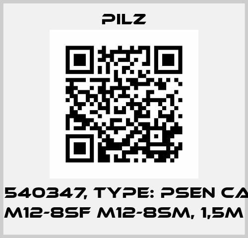 p/n: 540347, Type: PSEN cable M12-8sf M12-8sm, 1,5m Pilz