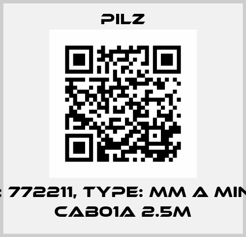 p/n: 772211, Type: MM A MINI-IO CAB01A 2.5m Pilz