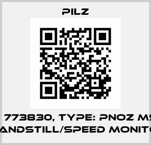 p/n: 773830, Type: PNOZ ms4p standstill/speed monitor Pilz