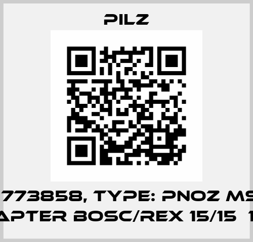 p/n: 773858, Type: PNOZ msi5p  Adapter Bosc/Rex 15/15  1,5m Pilz