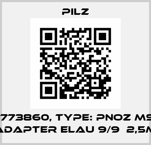 p/n: 773860, Type: PNOZ msi6p  Adapter Elau 9/9  2,5m Pilz