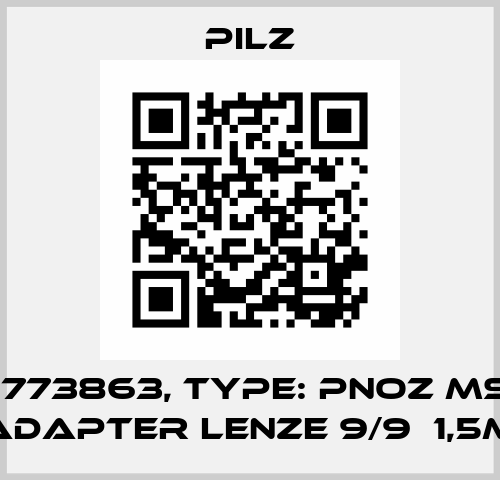 p/n: 773863, Type: PNOZ msi8p  Adapter Lenze 9/9  1,5m Pilz