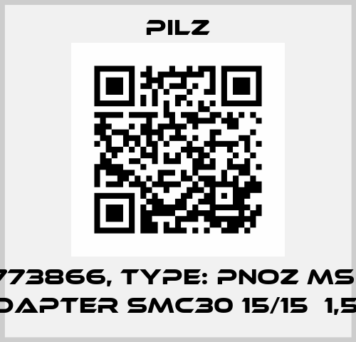 p/n: 773866, Type: PNOZ msi4Bp  Adapter SMC30 15/15  1,5m Pilz