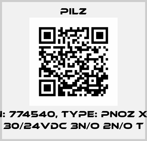 p/n: 774540, Type: PNOZ XV3 30/24VDC 3n/o 2n/o t Pilz