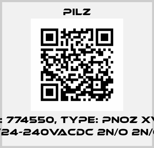 p/n: 774550, Type: PNOZ XV2.1 30/24-240VACDC 2n/o 2n/o t Pilz