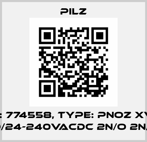 p/n: 774558, Type: PNOZ XV2.1 300/24-240VACDC 2n/o 2n/o t Pilz