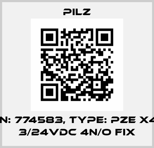 p/n: 774583, Type: PZE X4V 3/24VDC 4n/o fix Pilz