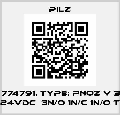 p/n: 774791, Type: PNOZ V 300s 24VDC  3n/o 1n/c 1n/o t Pilz