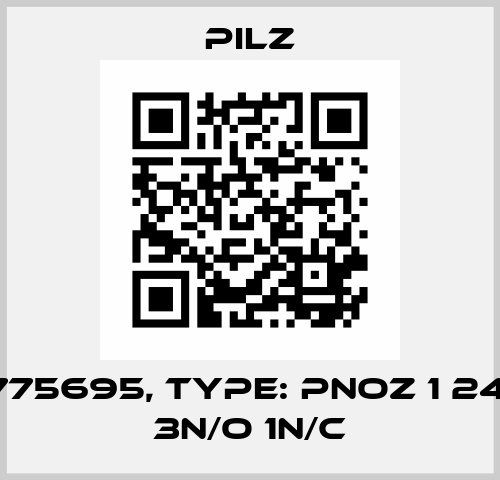 p/n: 775695, Type: PNOZ 1 24VDC  3n/o 1n/c Pilz