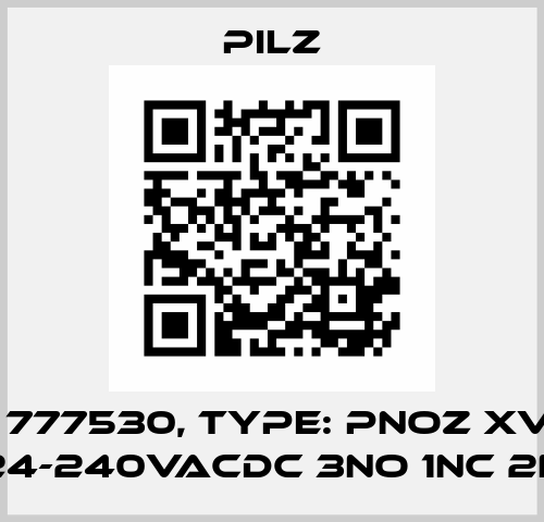 p/n: 777530, Type: PNOZ XV3.1P 30/24-240VACDC 3no 1nc 2no t Pilz