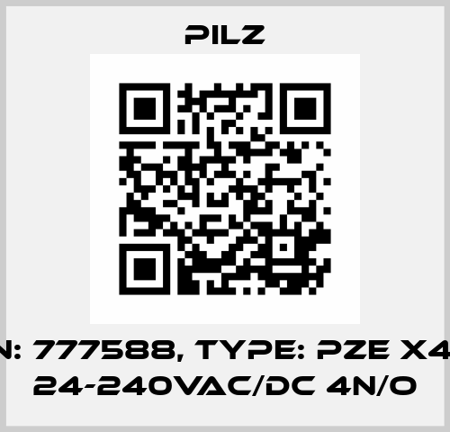 p/n: 777588, Type: PZE X4.1P 24-240VAC/DC 4n/o Pilz