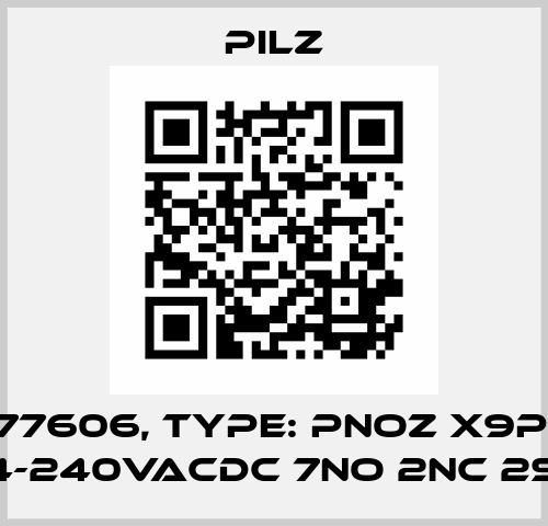 p/n: 777606, Type: PNOZ X9P 24DC 24-240VACDC 7no 2nc 2so Pilz