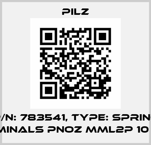 p/n: 783541, Type: Spring terminals PNOZ mml2p 10 pcs. Pilz