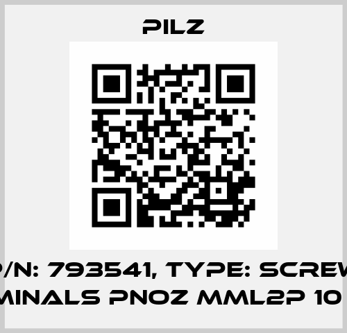 p/n: 793541, Type: Screw terminals PNOZ mml2p 10 pcs. Pilz