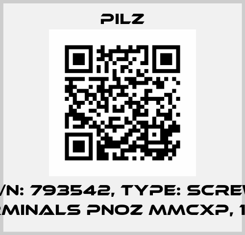 p/n: 793542, Type: Screw terminals PNOZ mmcxp, 1 pc. Pilz