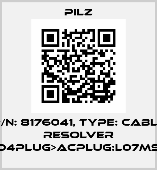 p/n: 8176041, Type: Cable Resolver DD4plug>ACplug:L07mSK Pilz