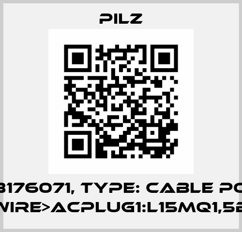 p/n: 8176071, Type: Cable Power DD5wire>ACplug1:L15MQ1,5BRSK Pilz