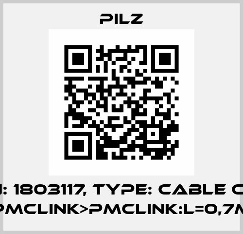 p/n: 1803117, Type: Cable Can PMCLink>PMCLink:L=0,7m Pilz