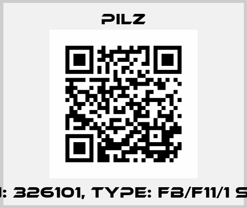 p/n: 326101, Type: FB/F11/1 SEC. Pilz