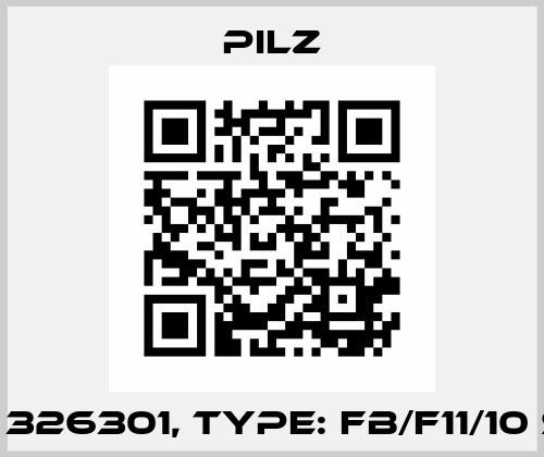 p/n: 326301, Type: FB/F11/10 SEC. Pilz