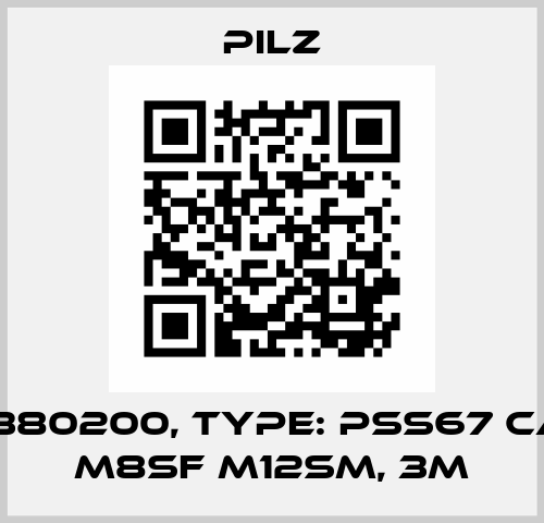 p/n: 380200, Type: PSS67 Cable M8sf M12sm, 3m Pilz