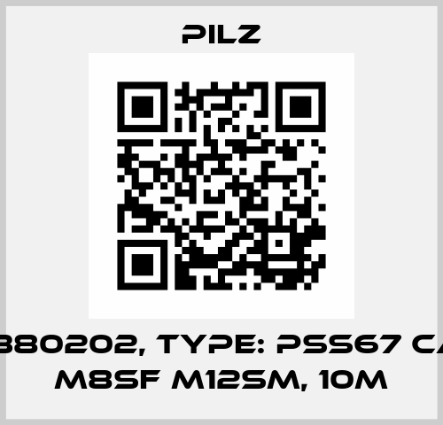 p/n: 380202, Type: PSS67 Cable M8sf M12sm, 10m Pilz