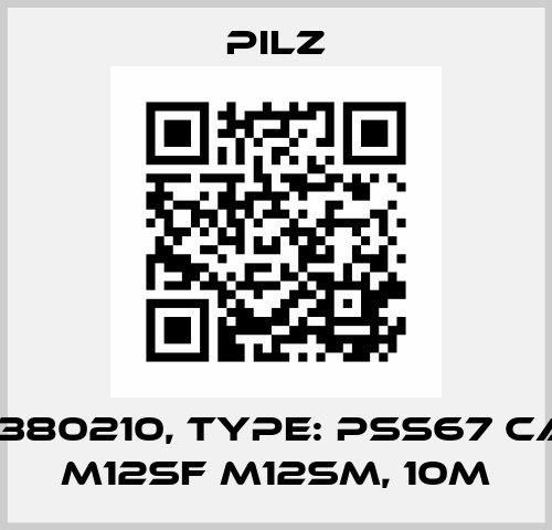 p/n: 380210, Type: PSS67 Cable M12sf M12sm, 10m Pilz