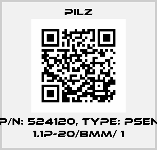 p/n: 524120, Type: PSEN 1.1p-20/8mm/ 1 Pilz