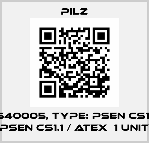 p/n: 540005, Type: PSEN cs1.13p / PSEN cs1.1 / ATEX  1 Unit Pilz