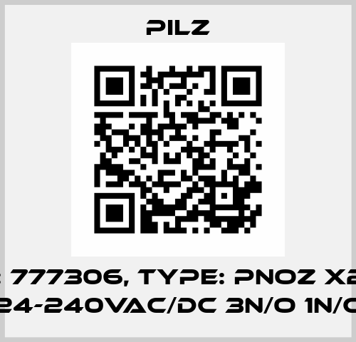 p/n: 777306, Type: PNOZ X2.7P 24-240VAC/DC 3n/o 1n/c Pilz