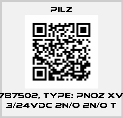 p/n: 787502, Type: PNOZ XV2P C 3/24VDC 2n/o 2n/o t Pilz