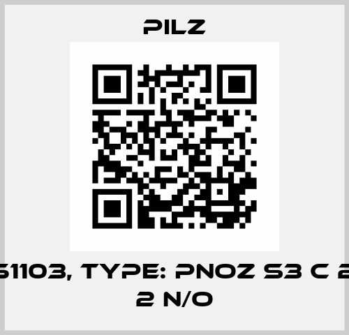 p/n: 751103, Type: PNOZ s3 C 24VDC 2 n/o Pilz